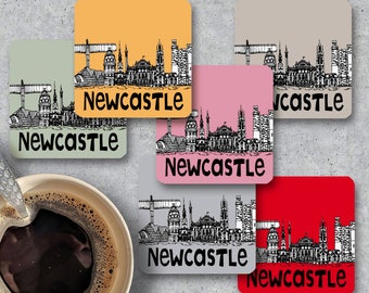 Newcastle skyline coaster, Keepsake, Memento, Housewarming gift, Souvenir, Gift for couple