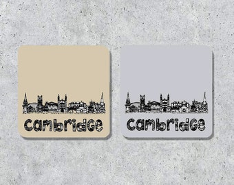 Cambridge skyline coaster, Grey, Cement, Sandstone, keepsake, souvenir, gift