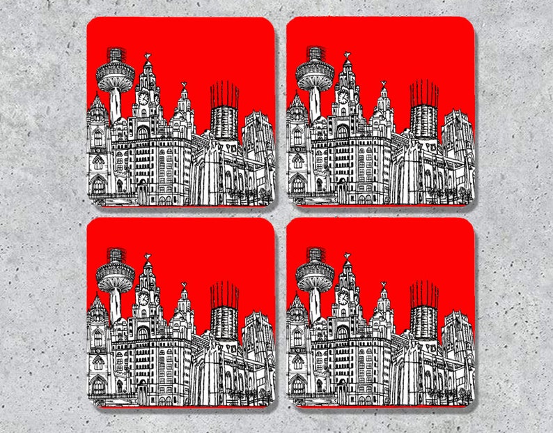 Liverpool city skyline coaster, keepsake, souvenir, gift afbeelding 4