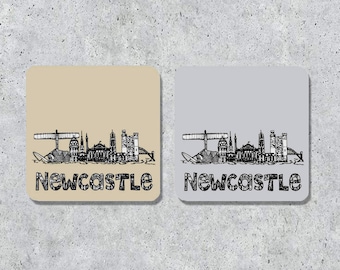 Newcastle skyline coaster, grey, Cement, Sandstone, keepsake souvenir