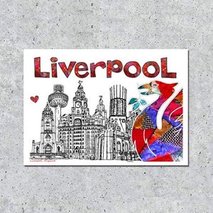 Liverpool Fridge Magnet, Keepsake, Memento, Souvenir, Wedding favour image 1