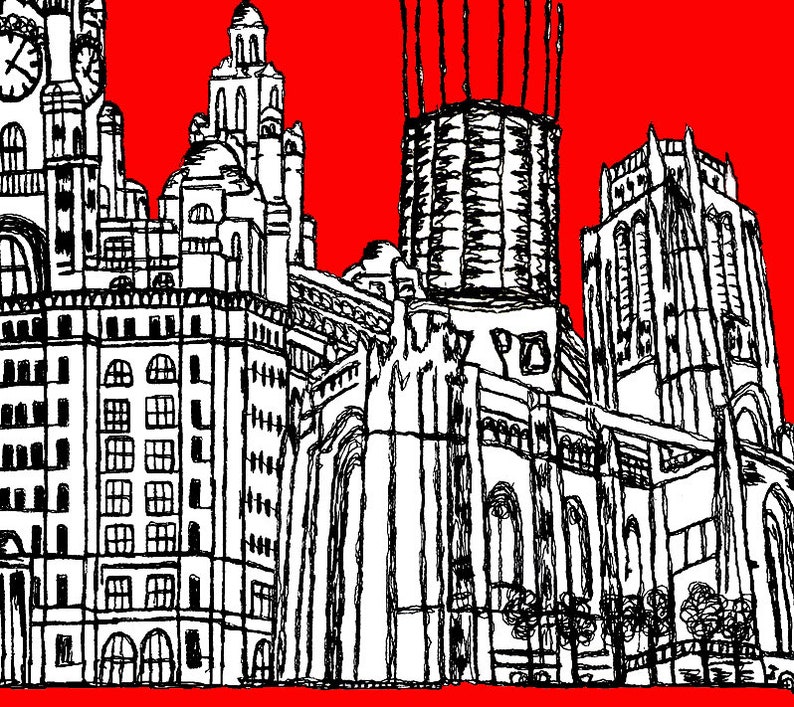 Liverpool city skyline coaster, keepsake, souvenir, gift afbeelding 3
