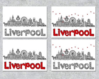 Liverpool Skyline Fridge Magnet, Uni keepsake, Memento, Souvenir, Wedding favour