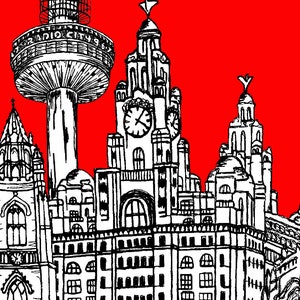 Liverpool city skyline coaster, keepsake, souvenir, gift afbeelding 2