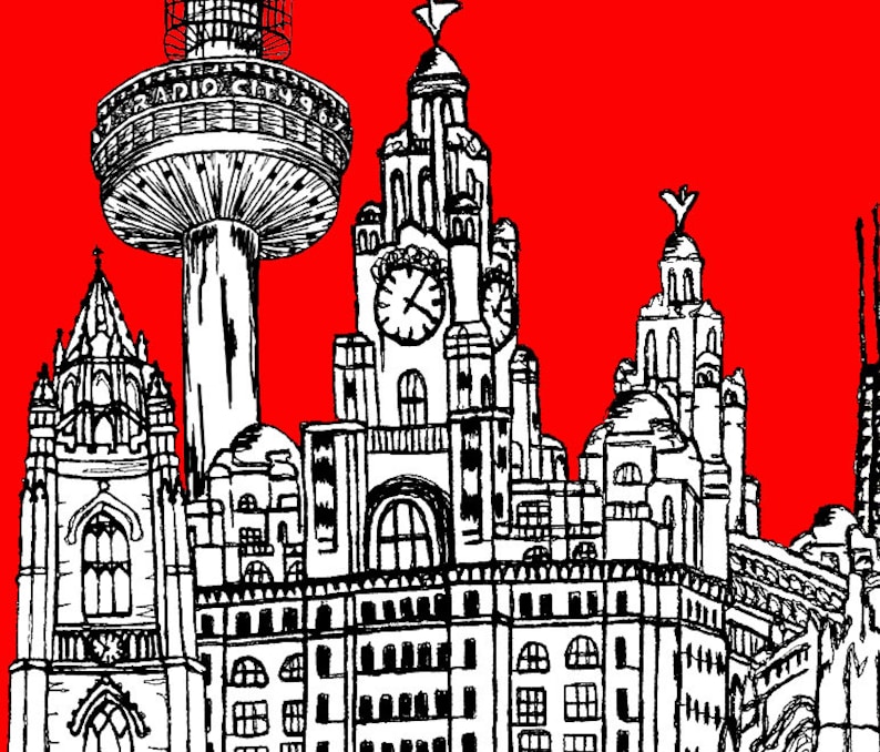 Liverpool city skyline coaster, keepsake, souvenir, gift afbeelding 2