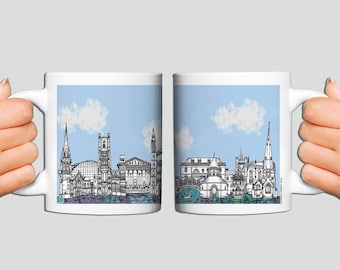 Mug en céramique Cambridge Skyline, Monuments de Cambridge