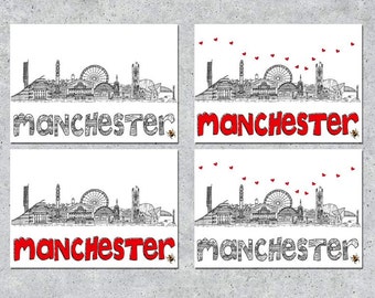 Manchester Skyline Fridge Magnet, Manchester Bee, Uni keepsake, Memento, Souvenir, Wedding favour