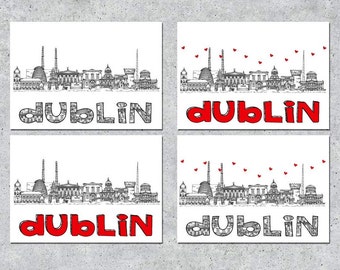 Dublin Skyline Fridge Magnet, Uni keepsake, Memento, Souvenir