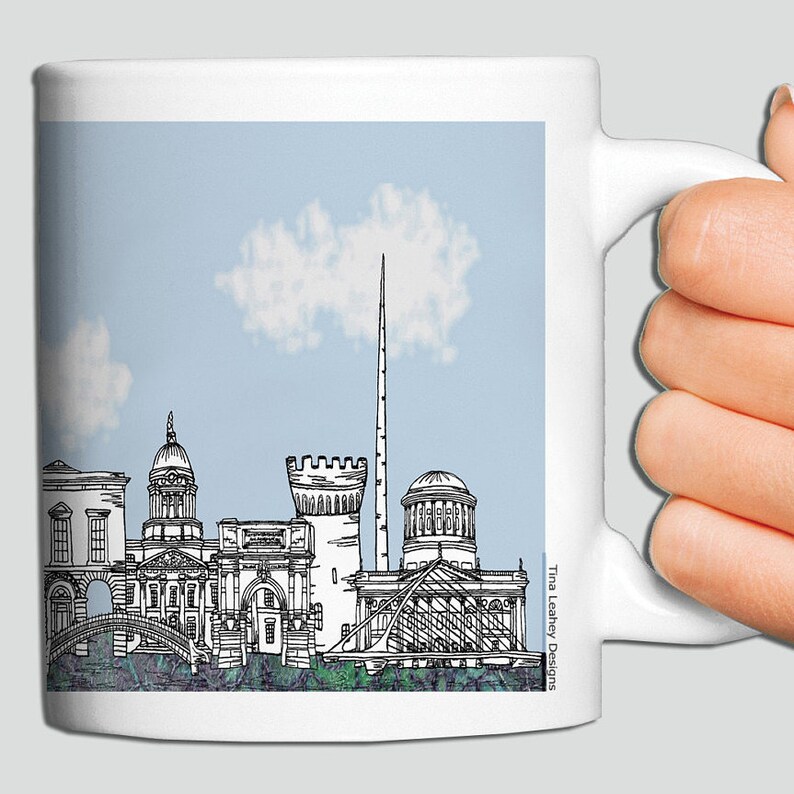 Dublin Ceramic Mug Blue Dublin Landmarks Etsy UK