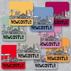 Newcastle skyline coaster, Keepsake, Memento, Housewarming gift, Souvenir, Gift for couple