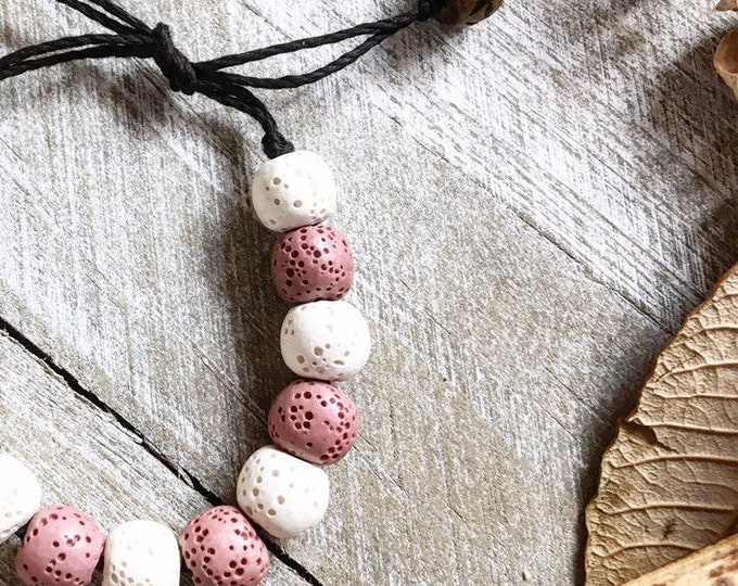 Ready-to-Ship, Handmade, Purple, White, Lava Rock, Boho, Beach Inspired, Adjustable Bracelet