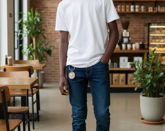 Yellow Baseball Padres Ball and Logo Round Stainless Steel Keychain | Sports Fan Accessory