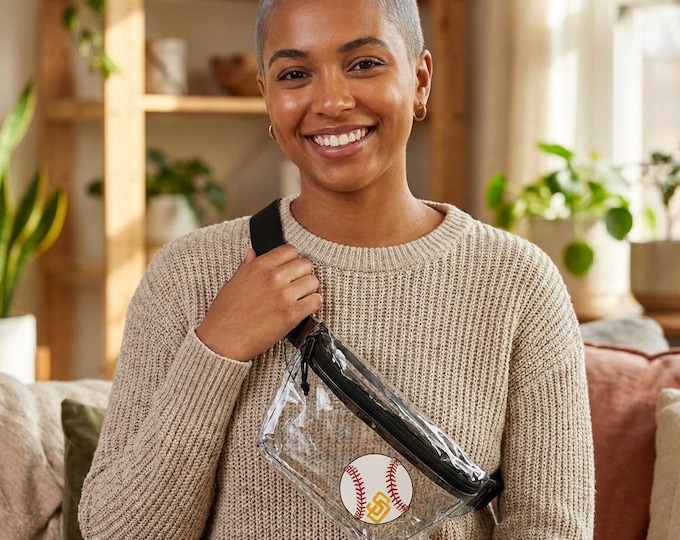 Clear Stadium Bag Baseball Padres Ball and Logo Transparent Fanny Pack