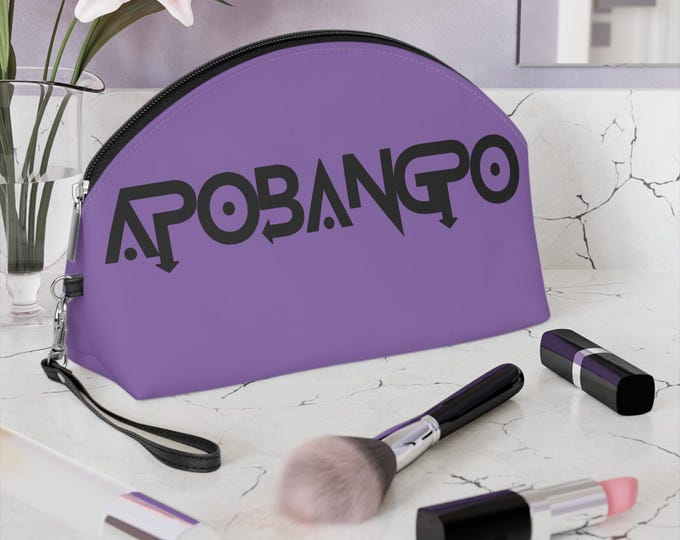 Apobangpo Geometric Logo Makeup Bag | Purple Cosmetic Pouch, Wristlet