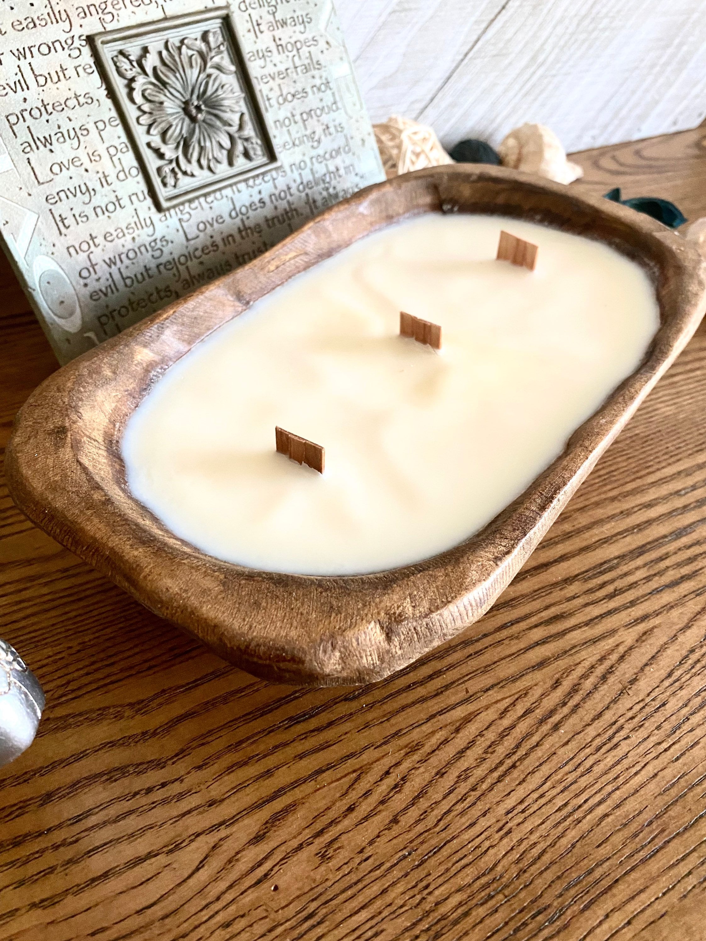 Wooden Dough Bowls, Wooden Dough Bowl Soy Candle, Wooden Candle Bowl,  Prayer Dough Bowl, Wooden Dough Bowl Candle Boat 