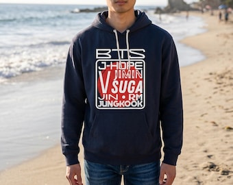 Black and White Concert Hoodie Sweatshirt | BTS Members Names