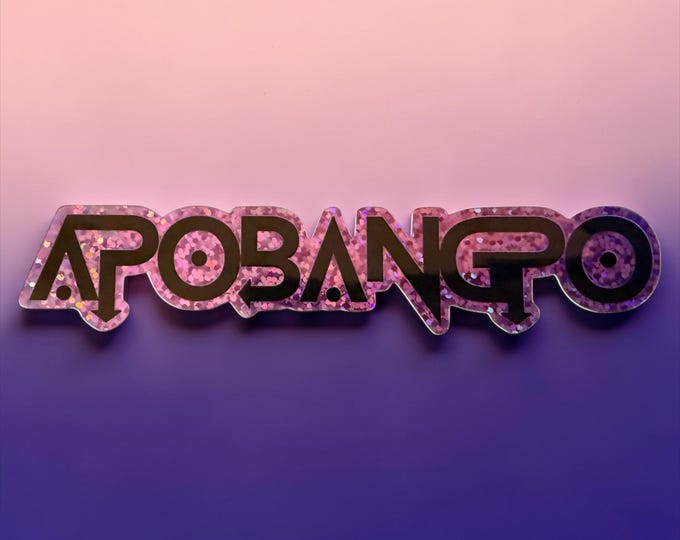 Glitter Apobangpo K-pop BTS Inspired Purple Bumper Sticker Decal