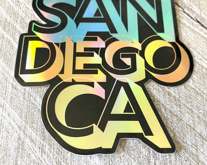 3x3”, San Diego, California, Holographic, Vinyl, Sticker, Decal, Car Decal, Bumper Sticker, Decals, Stickers
