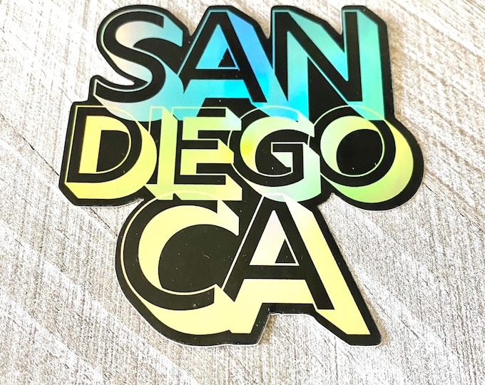 3x3”, San Diego, California, Holographic, Vinyl, Sticker, Decal, Car Decal, Bumper Sticker, Decals, Stickers, Vinyl Sticker, Vinyl Stickers
