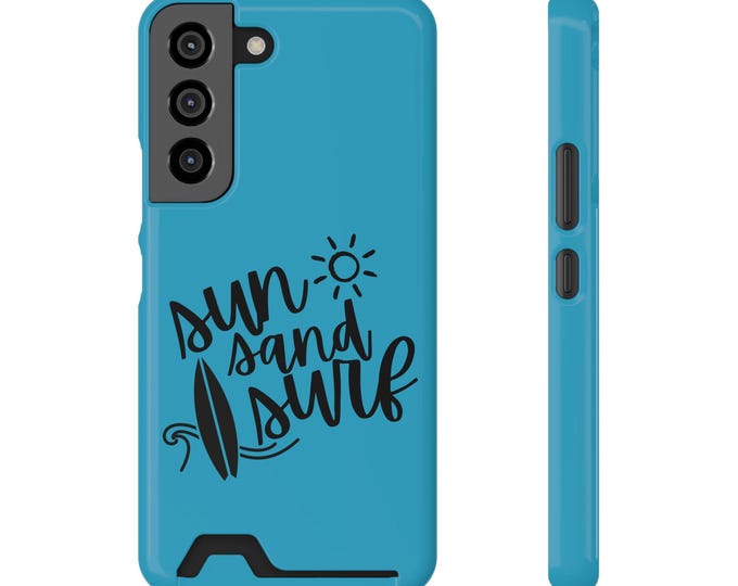Turquoise Polycarbonate Impact Resistant Sun Sand Surf Phone Case