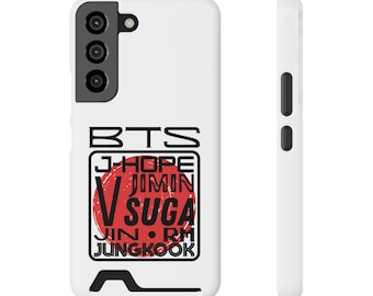 BTS Member Names Phone Case With Card Holder | Kpop