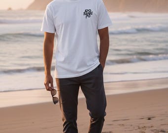 White and Black Cotton Concert T-Shirt - Apobangpo Logo