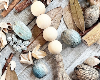 Made To Order, Handmade, Boho, Rustic, Natural, Large Wood Bead, Twine, Leather Lace, Key Fob, Key Chain, Lanyard, Purse Charm, Bag Charm