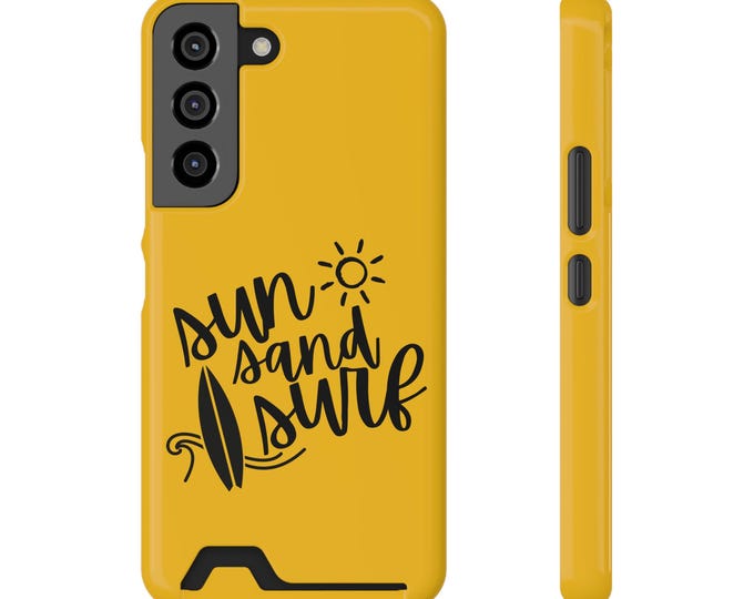 Yellow Polycarbonate Impact Resistant Sun Sand Surf Phone Case