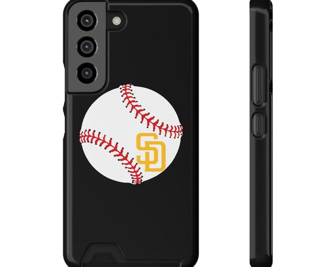 San Diego Baseball Phone Case with Card Holder | Protective Polycarbonate Shell
