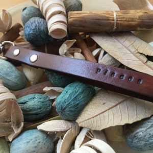 Ready-to-Ship, Dark Brown, Hand-Stamped, Vegetable-Tanned, Leather &quot;Pisces&quot; Zodiac Key Fob, Key Ring, Key Chain, Purse Charm, Bag Charm