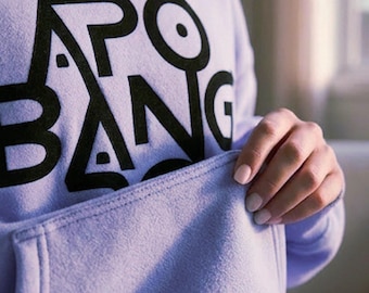 Women's Oversized Apobangpo Purple Hooded Sweatshirt for Adults