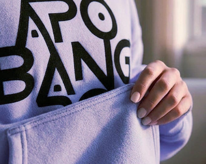 Women's Oversized Apobangpo BTS Purple Hooded Sweatshirt for Adults