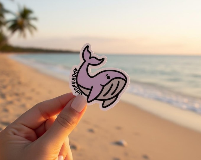 Apobangpo K-pop BTS Inspired Purple Whale Bumper Sticker Decal