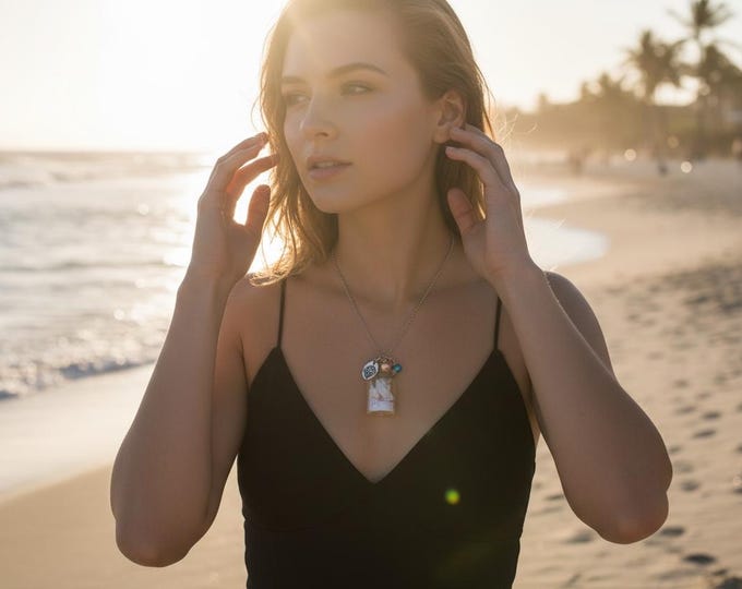 Handmade Message in a Bottle Necklace, Beach Theme Charm