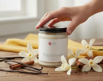 Windansea Beach Candle, White Cotton Wick Soy Wax, Naturally Scented, 9oz