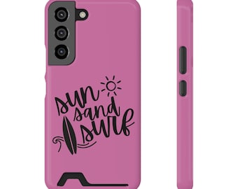 Pink Polycarbonate Impact Resistant Sun Sand Surf Phone Case