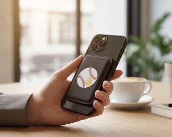 Black Baseball Padres Ball and Logo Phone Card Wallet