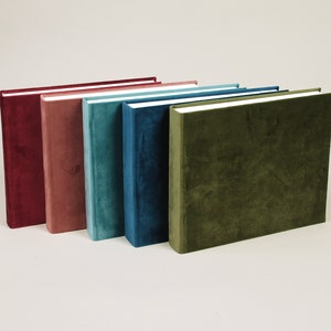 Thick velvet photo album, approx 22x25cm, ivory cards image 1