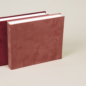 Thick velvet photo album, approx 22x25cm, ivory cards image 7