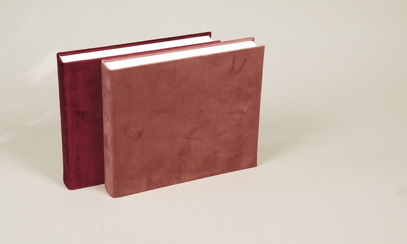 Thick velvet photo album, approx 22x25cm, ivory cards image 7