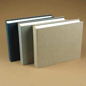 Linen photo album with gold finish, approx. 22x25cm, ivory cards