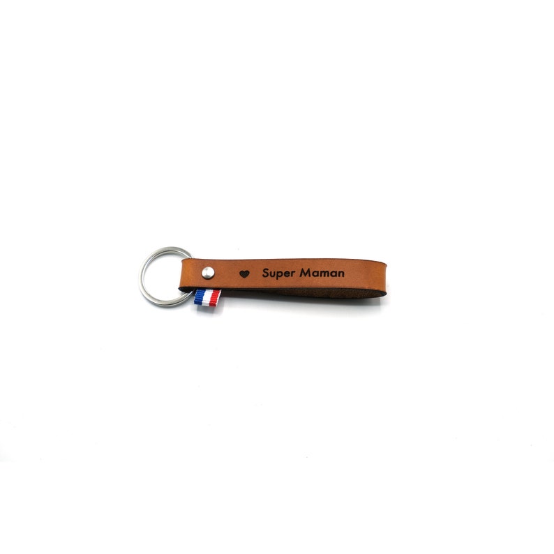 Leather key ring Super Maman image 2