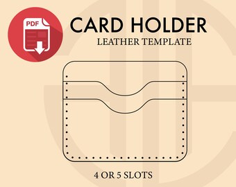 Minimal Leather Wallet 4/5 Pockets - PDF Pattern - Downloadable Template