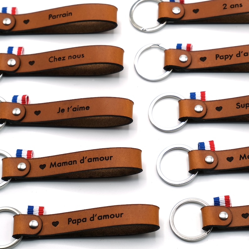 Porte clé cuir Super Maman personnalisé, Porte clé cuir fête des mères image 3