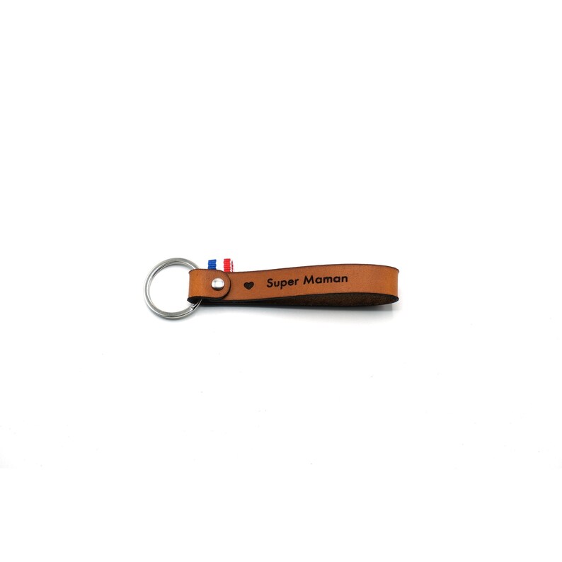 Leather key ring Super Maman image 1