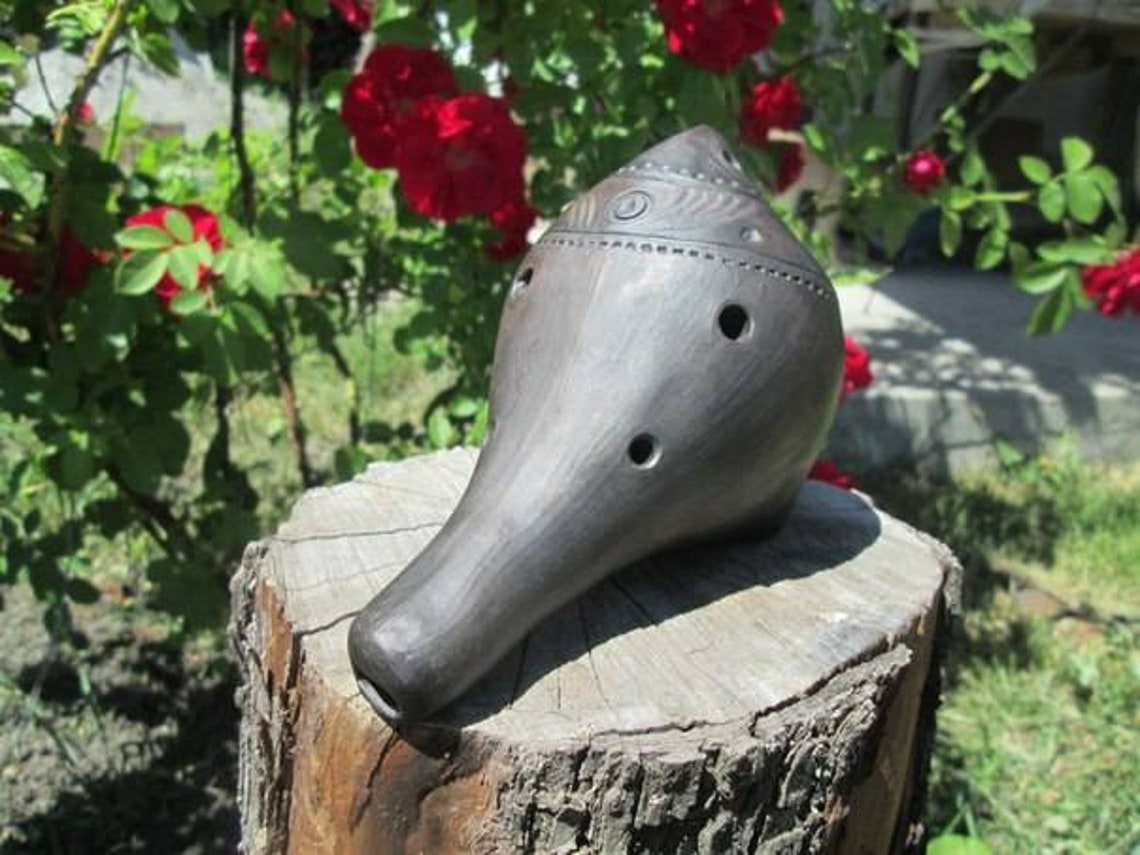 Ocarina Cinese Xun In Argilla A 8 Fori - Strumento Musicale Tradizionale Dipinto A Mano, Per Principianti - Foto 2