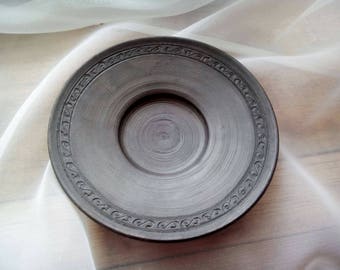 Rustic ceramic plate clay plates pottery saucer cake plate ceramic saucer