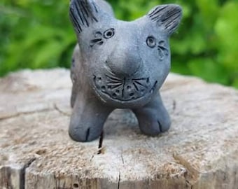 clay whistle ceramic cat sculpture cat whistle farm toys artist figures cat figurine ceramic cat figure cat figure animal whistle small cat