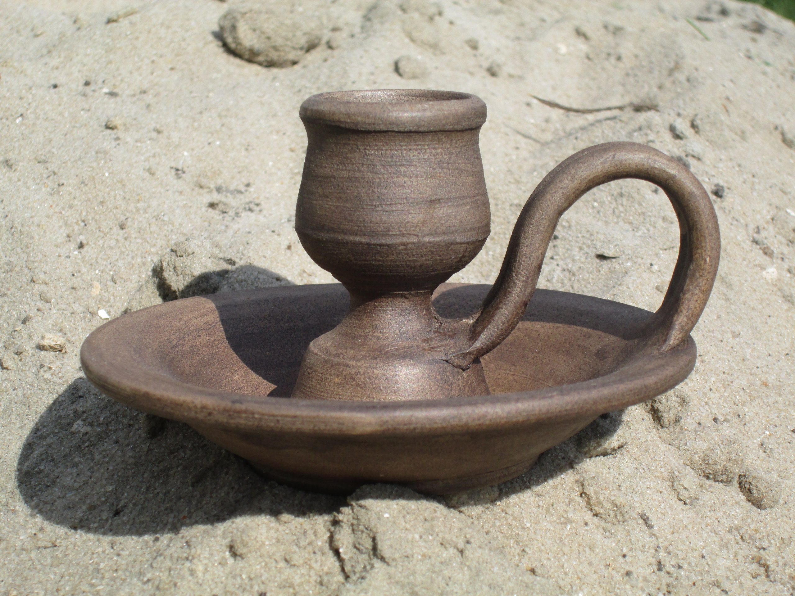 Taper Candle Holder Medieval Decor Pottery Candleholder Etsy