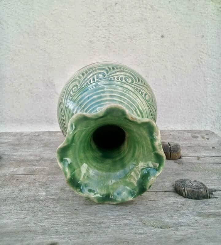 Rustic Vase Wheel Thrown Vase Ceramic Flower Vase Rustic Ceramic Vase ...